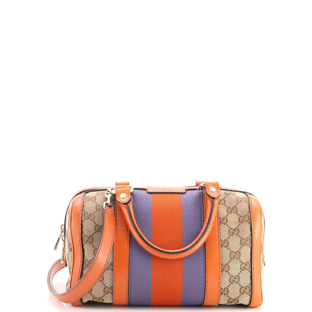 Gucci Small Vintage Web Boston Bag GG Canvas